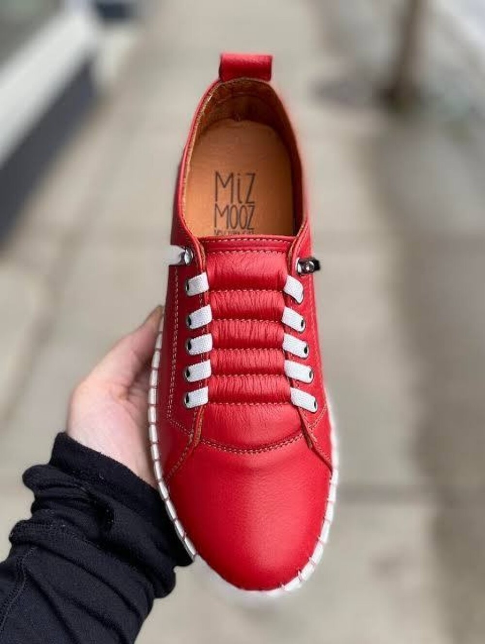 Miz Mooz Mackee Red Leather Slip On Sneakers Size EU 41